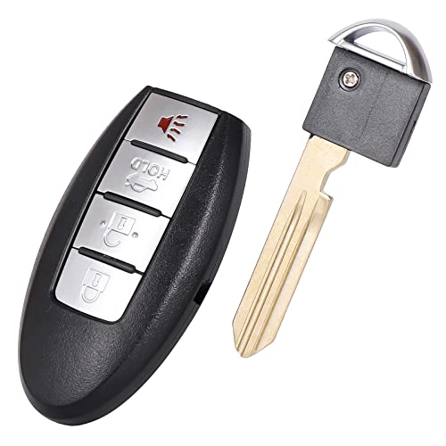 Smart Key Fob Blade Replacement Fit for Nissan Murano Maxima GTR Altima Infiniti G37 FX50 FX35 G25 G35 2007 2008 2009 2010 2011 2012 2013 2014 KR55WK48903 KR55WK49622 4 Button Set 1