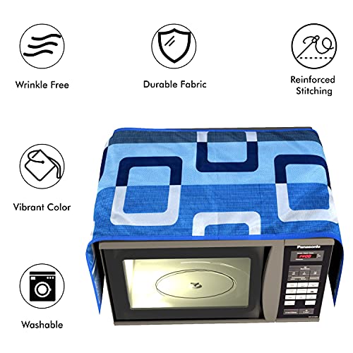 Yellow Weaves Microwave/Oven top ccover 4 Utility Pocket Color (Blue) - Image 3