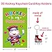 ceiba tree Valentines Day Hockey Keychains Cards Gifts for Kids Class School Classroom 30 Sets Valentines Day Classmates Gifts Exchange Goodie Bag Stuffers Party Favors Key Chains - Image 4