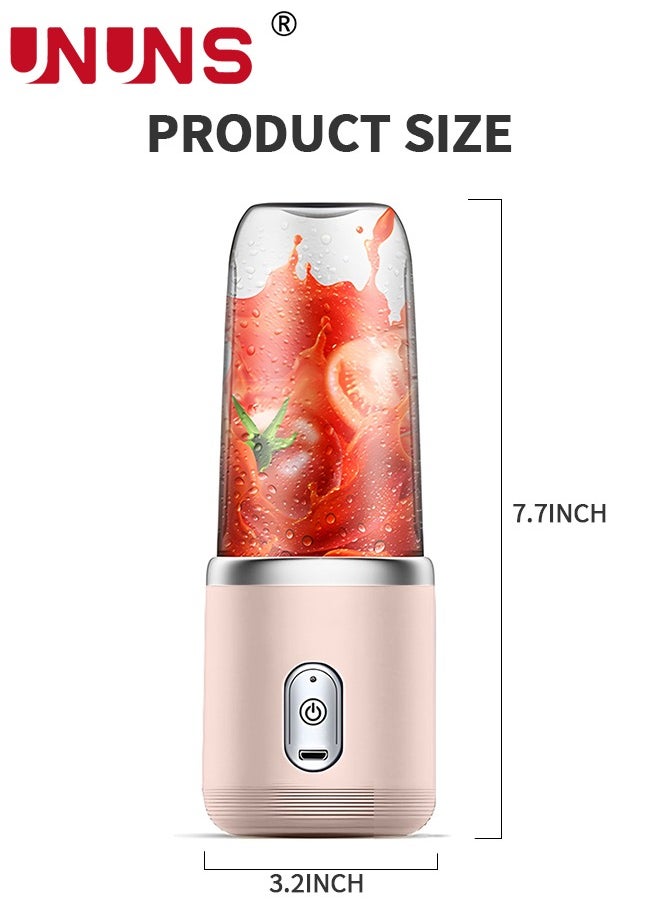 UNUNS - Portable Electric Juicer Blender,Wireless Powerful Fruit Vegetable Juicer Blender With 2 Juice Cup,400ML Transparent Juice Cup,For Smoothies And Shakes - Image 1