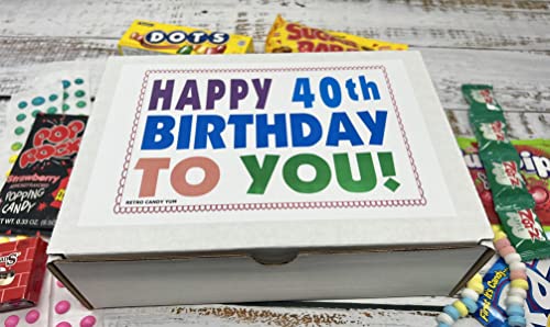 RETRO CANDY YUM Happy 40th Birthday to You for 40 Year Old Man or Woman  Classic Nostalgic Candy Assortment Gift Box Jr - Image 5