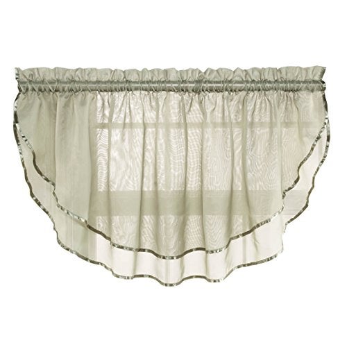 Stylemaster Elegance Sheer Voile Ascot Valance, 60" x 24", Sage - Image 5