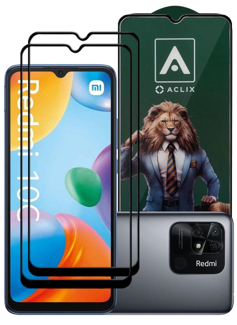 ACLIX 2 Pieces Antistatic ESD Dustproof Premium Quality High Definition Tempered Glass Screen Protector Designed For Xiaomi Redmi 10C - Image 1