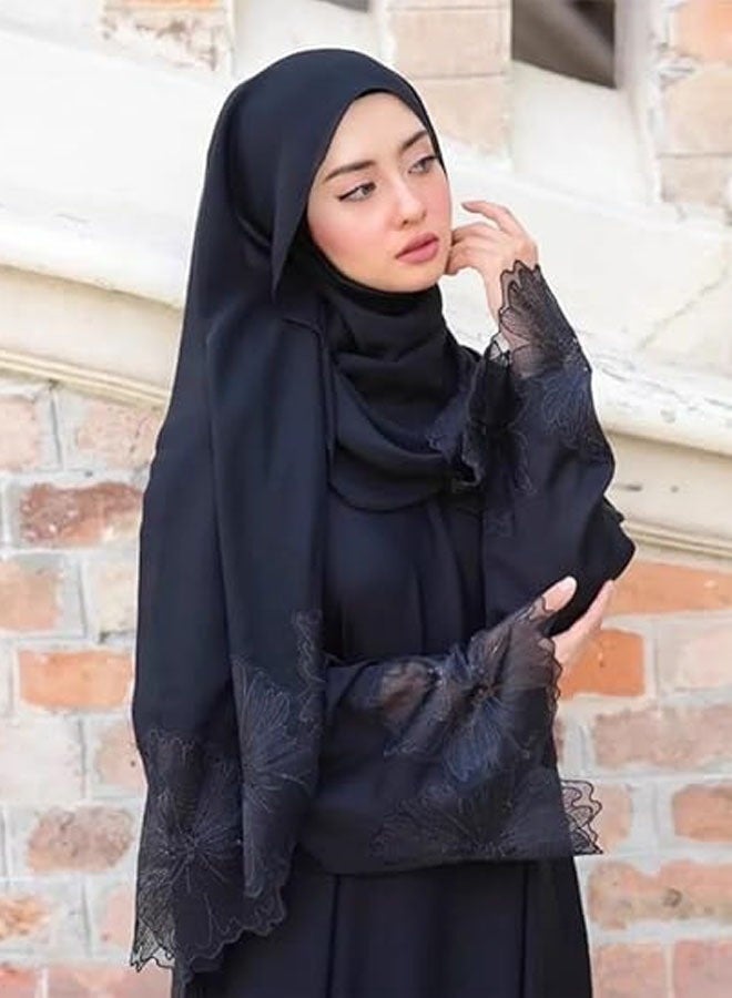 Eid robes muslim Abaya dress and bandana 2 piece set Dubai embroidery dress Morocco kaftan kaftan ladies dress - Image 5