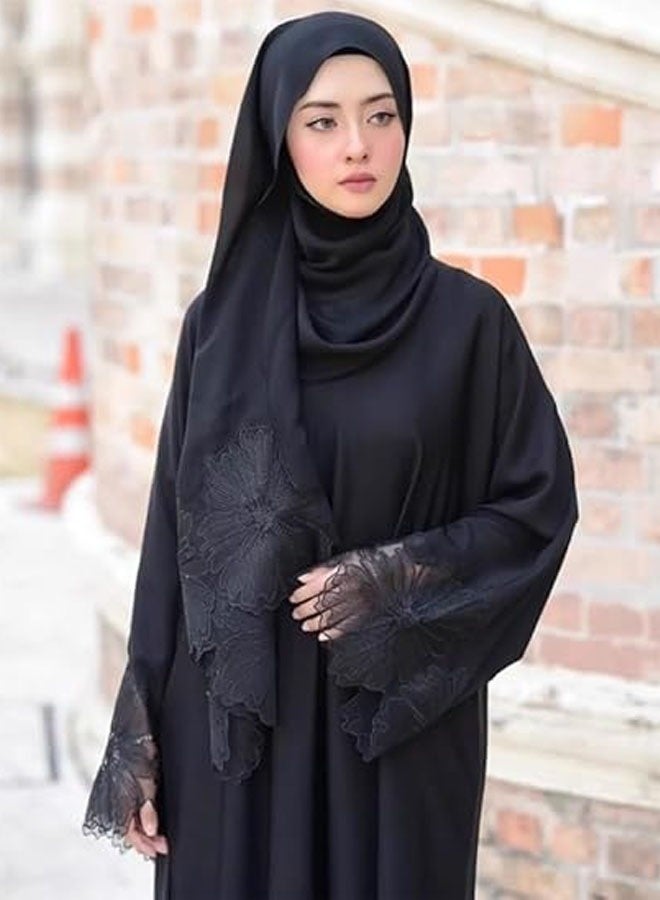 Eid robes muslim Abaya dress and bandana 2 piece set Dubai embroidery dress Morocco kaftan kaftan ladies dress - Image 4