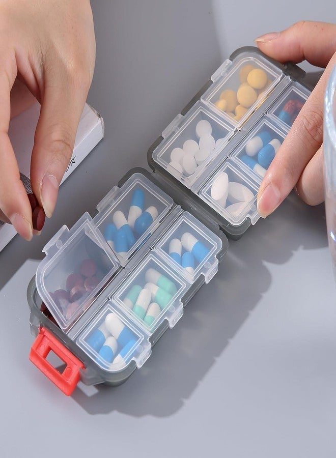 PAVITRAM Mini Pill Box, Multicompartment Medicine Organiser with Travel Case, Multicolour 1PC - Image 4