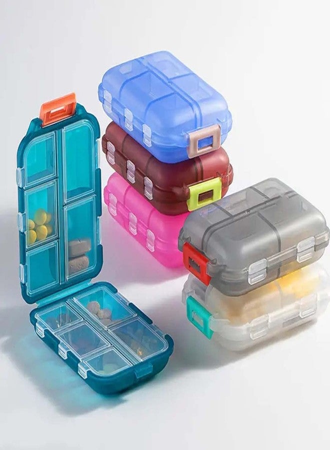 PAVITRAM Mini Pill Box, Multicompartment Medicine Organiser with Travel Case, Multicolour 1PC - Image 1