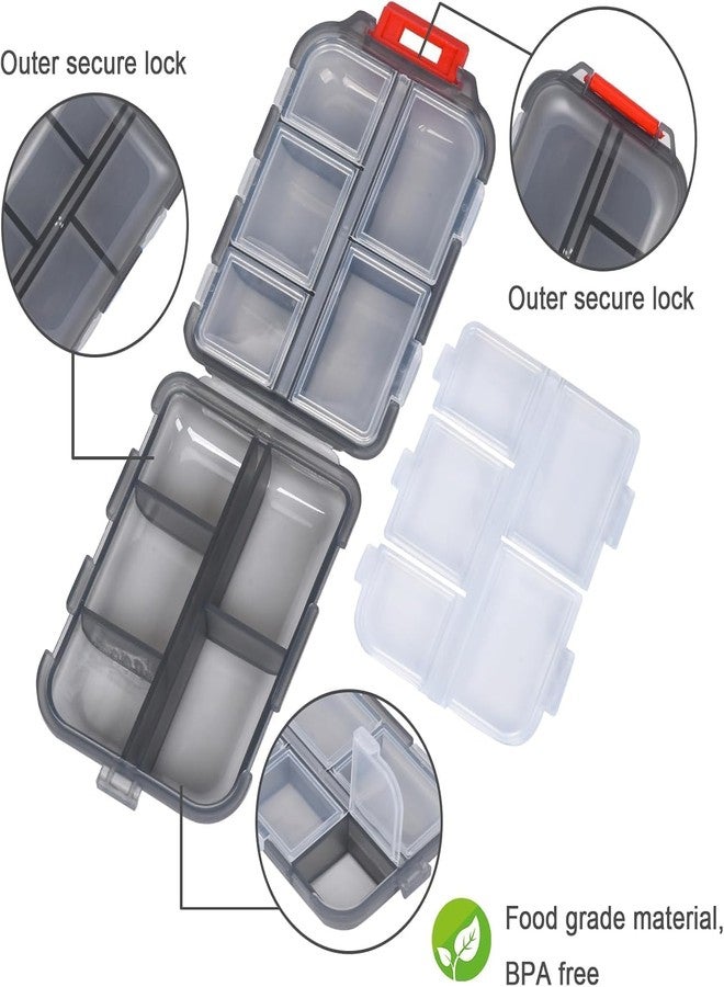 PAVITRAM Mini Pill Box, Multicompartment Medicine Organiser with Travel Case, Multicolour 1PC - Image 5