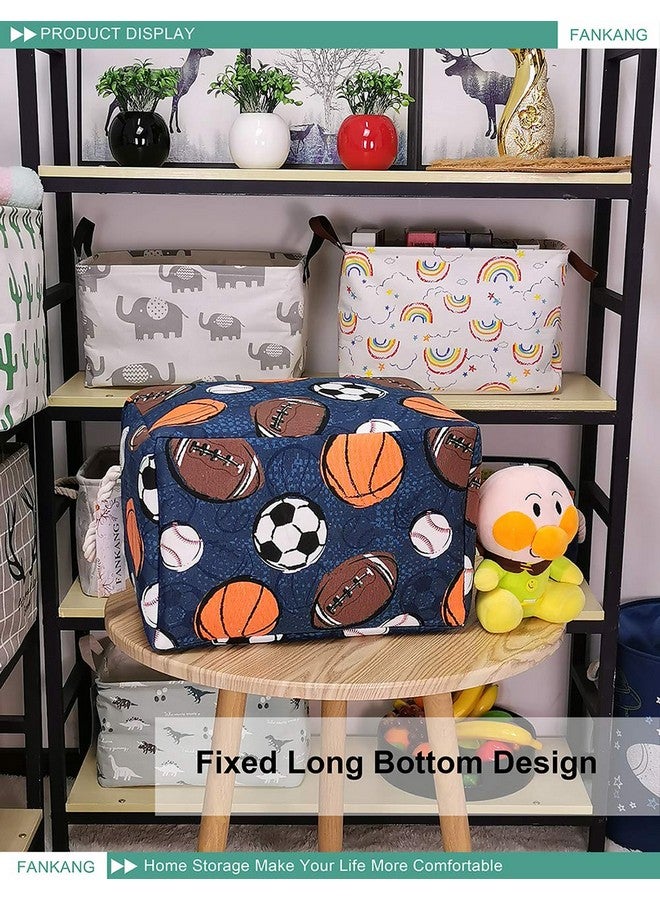 FANKANG Rectangular Laundry Basket Nursery Storage Fabric Storage Bin Storage Hamper,Gift Baskets(Navl-ball game) - Image 5