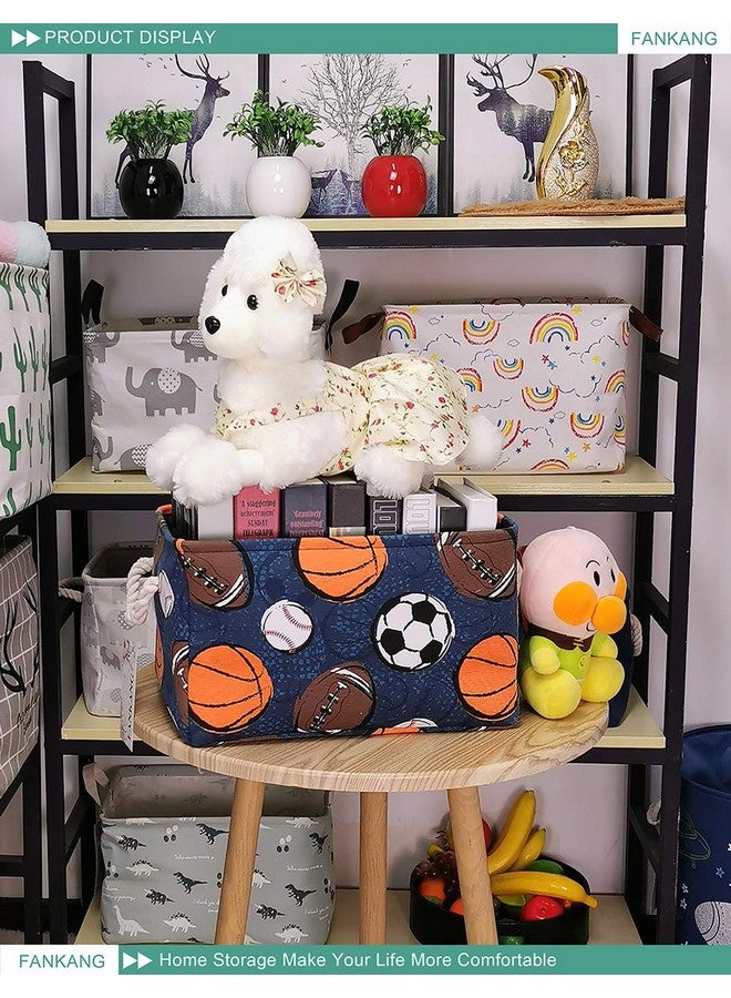 FANKANG Rectangular Laundry Basket Nursery Storage Fabric Storage Bin Storage Hamper,Gift Baskets(Navl-ball game) - Image 4