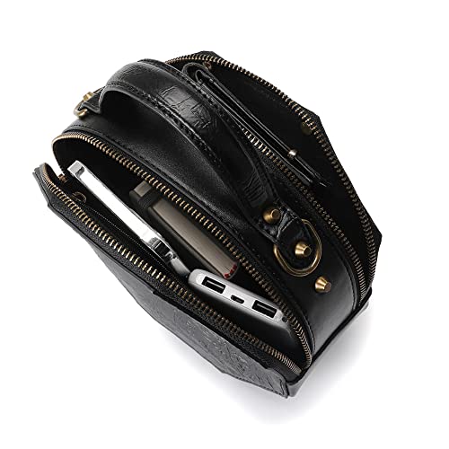 Valentoria Messenger Bag Leather Retro Briefcase Steampunk Crossbody Shoulder Purse Satchel for Women Lolita Gothic Medieval Renaissance Festival Costume Accessories (166) - Image 5