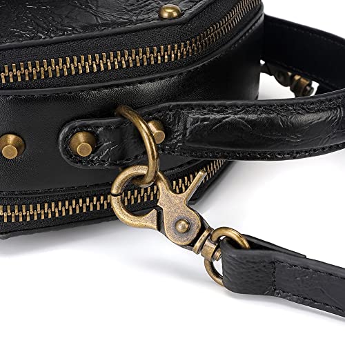 Valentoria Messenger Bag Leather Retro Briefcase Steampunk Crossbody Shoulder Purse Satchel for Women Lolita Gothic Medieval Renaissance Festival Costume Accessories (166) - Image 4
