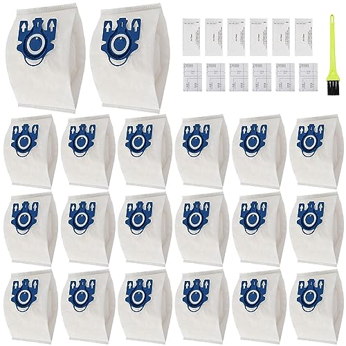 Tivcroxs 20 Pack 3D Airclean Vacuum Bags, Replacement for Miele AirClean 3D Efficiency Dust Bag,Miele Classic C1 Complete C1 C2 C3 S227 S240 S270 S400 S400i-S456i S2 S5 S8 Series Vacuum 6 sets AirClean Filters - Image 1