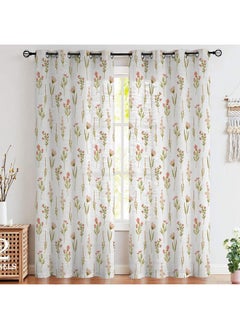 The Purple Tree Printed Cotton Linen Curtain Panels For Living Room, Bed Room (Pack Of 2, 4X7 Feet) Floral Linen Curtain, Sheer Curtain, Linen Summer Curtains - Grommet, Multicolor - pzsku/ZD46EA389C8FA46E758F8Z/45/_/1736426697/e0cfa4f6-83f7-4102-a299-82d69a3a2766