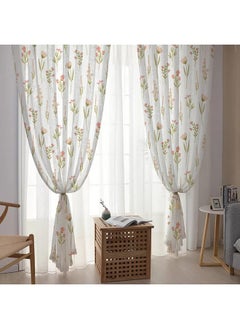 The Purple Tree Printed Cotton Linen Curtain Panels For Living Room, Bed Room (Pack Of 2, 4X7 Feet) Floral Linen Curtain, Sheer Curtain, Linen Summer Curtains - Grommet, Multicolor - pzsku/ZD46EA389C8FA46E758F8Z/45/_/1736426715/09787860-391a-427a-8186-46d373e1b7da