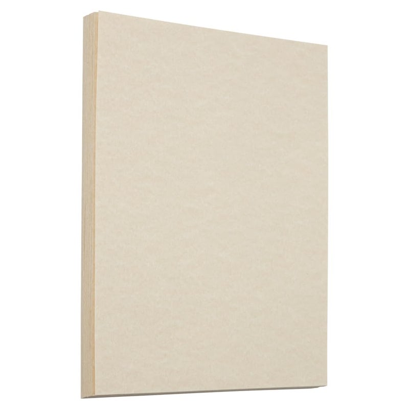 JAM PAPER Parchment 65lb Cardstock 85 x 11 Coverstock 176 gsm Natural Recycled 50 SheetsPack