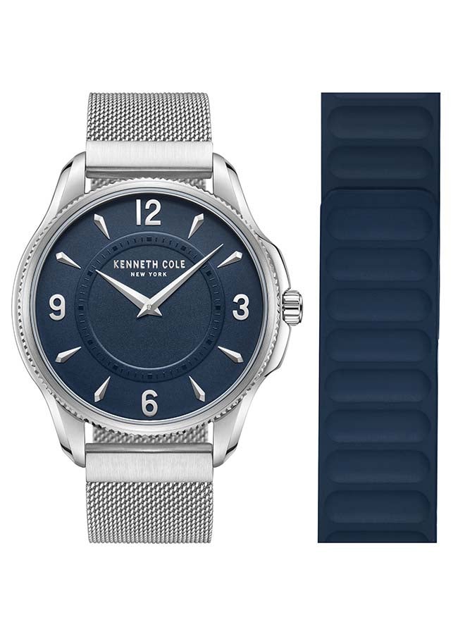 Kenneth Cole New York ساعة أنالوج كواتز زرقاء بقطر 42 مم للرجال كلاسيكية عصرية - Image 1