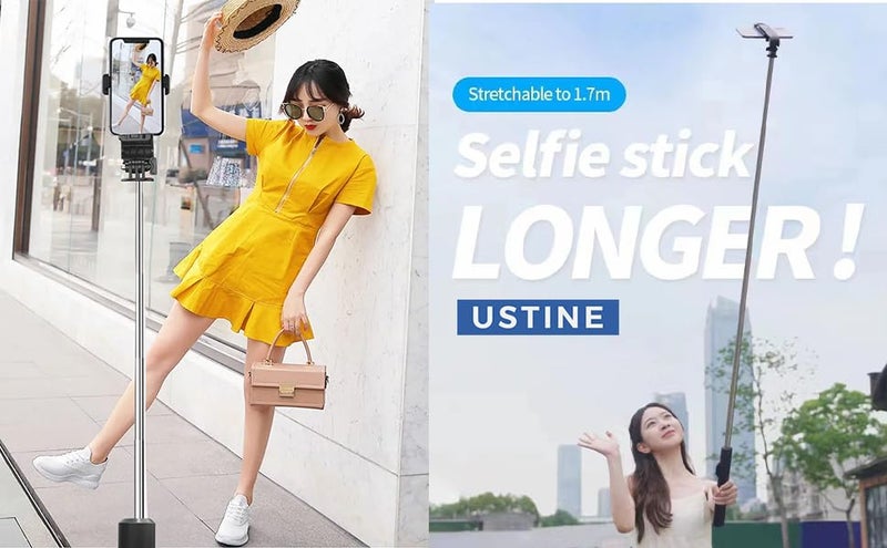 USTINE ® Youtuber Kit | 10" Ring Light | Imported mic | Extra-Long Selfie Stick with Large Reinforced Tripod Upto 67 inch/170 cm (Tripro X5 + 10" Light+Dual Wireless Mic) - Image 3