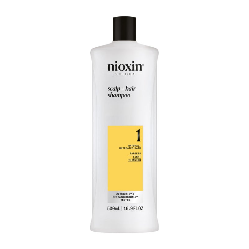 Nioxin Scalp + Hair Thickening System 1 Shampoo| For Natural or Untreated Hair with Light Thinning | With Niacinamide and Biotin | 16.9 Fl oz. - Image 1