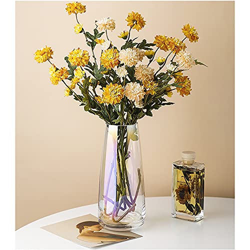 FANTESTICRYAN Modern Glass Vase Irised Crystal Clear Glass Vase for Home Office Decor (Neon Clear) - Image 5