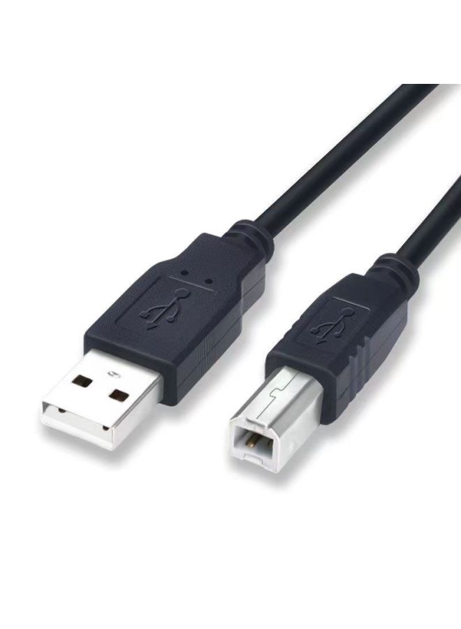 كابل طابورة منفذ مربع USB أسود 1.5م نحاس نقي كابل توصيل هاتف ذكي حاسوب USB - Image 1