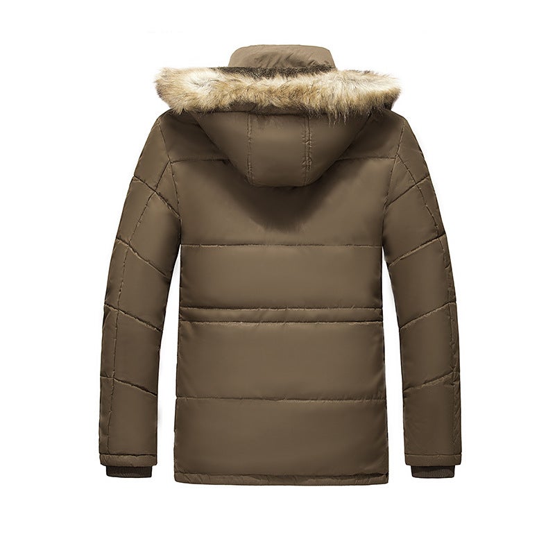 Winter New Long Men'S Cotton-Padded Jacket Plus Velvet Warm Slim Coat Men'S Casual Cotton-Padded Clothes - Image 4