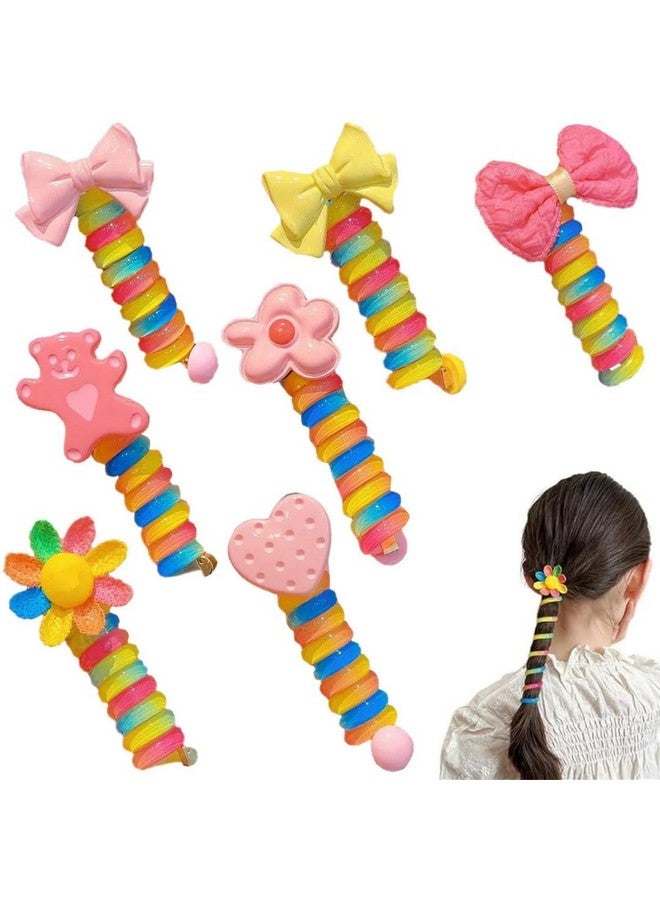 ARYANSH SHOPPE Spring Telephone Wire Hair Rubber Band For Kide Elastic Spiral Hair Ties For Girls Cute Cartoon Braids Ponytails Holder Maker (HAIR SPRING) (PACK OF) (2) - Image 1