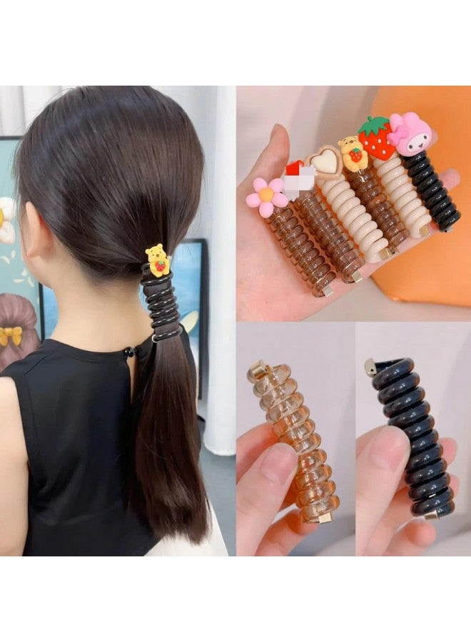 ARYANSH SHOPPE Spring Telephone Wire Hair Rubber Band For Kide Elastic Spiral Hair Ties For Girls Cute Cartoon Braids Ponytails Holder Maker (HAIR SPRING) (PACK OF) (2) - Image 5