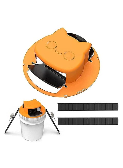 Flip and Sliding Bucket Lid Mousetrap, Mousetrap with 2 Ramps Multi Catch Deadly Auto Reset For Indoors Outdoors (Barrel Not Included)