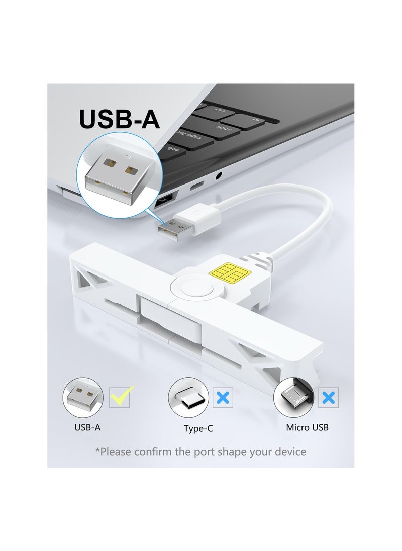 SYOSI - USB CAC Reader Military, USB Smart Card Reader, DOD Military USB Common Access CAC, Mini Fold ID, Debit, Credit CAC Memory Card Reader Compatible with Windows, Mac OS and Linux(1 Pack) - Image 1