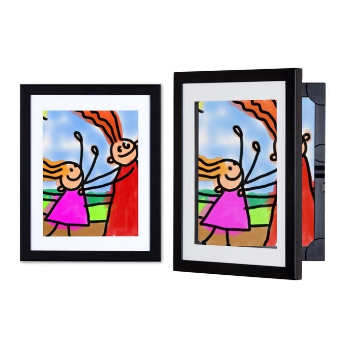 LIL DAVINCI FRONTOPEN 2PACK KIDS ART FRAMES WOODEN FRAMES FOR 85X11 ARTWORK PRINTS CERTIFICATES STORE UP TO 50 PER FRAME 1175 X 1475 OUTER DIMENSIONS BLACK