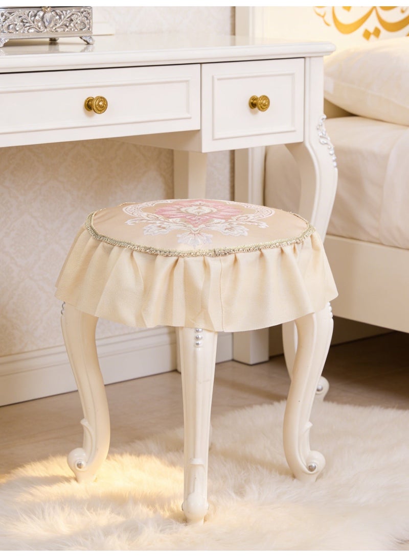 Round Dining Chair Pad Seat Cushion for Dressing Stool Kitchen Chair Non-Slip Washable Imitated Silk Jacquard Stool Pads for Bedroom Living Room Office, Diameter 35 cm - Image 5