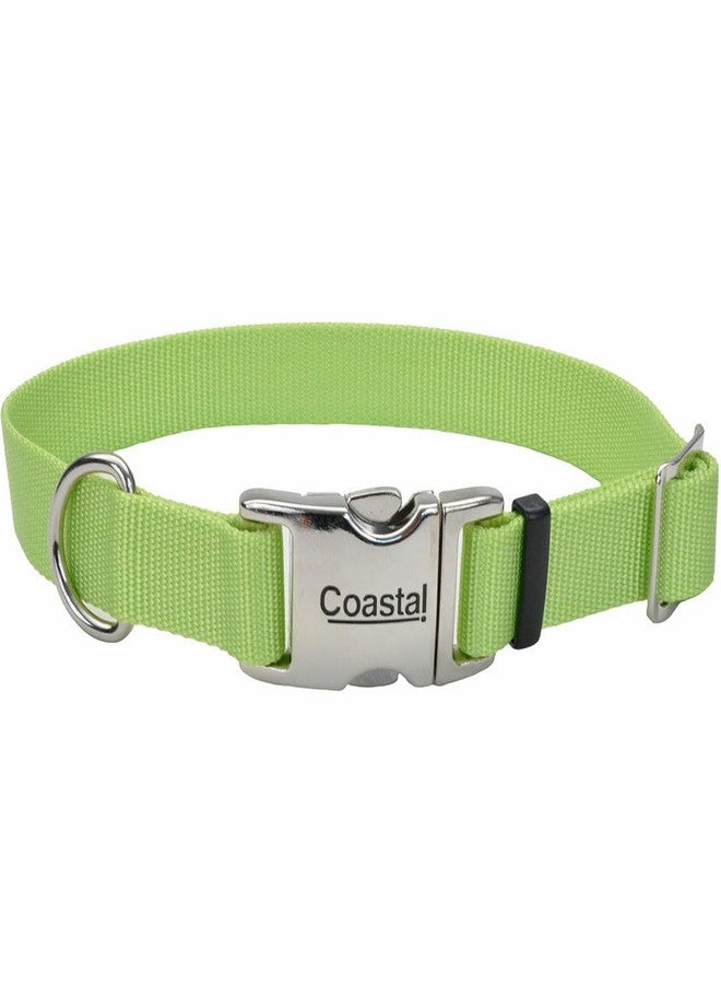 Coastal Pet Adjustable Dog Collar with Metal Buckle - Comfortable Fade-Resistant Dog Collar with Snap Lock - Perfect for Walking & Tie Outs - Lime - 1" x 14"-20" - Image 1