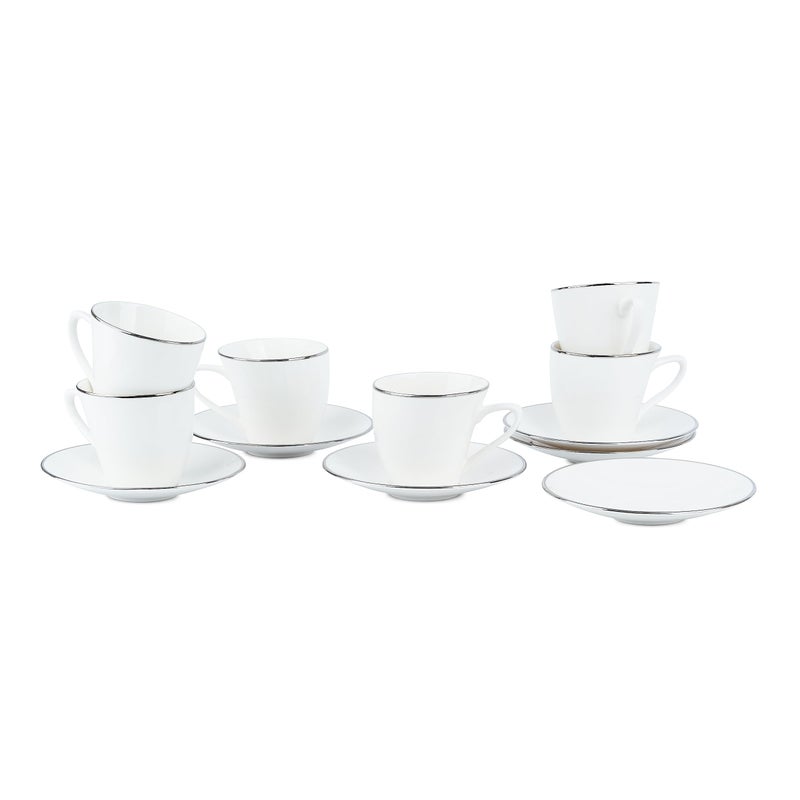 Dandy lines England by DATA Dandy Lines Bone China Alpine Platinum Band, 50021, Pack of 12 - Image 2