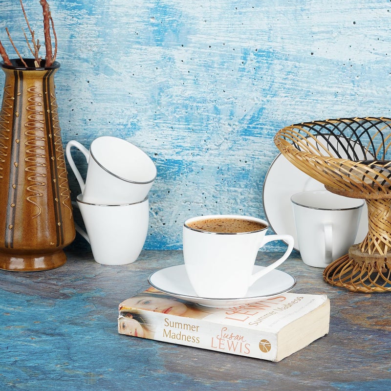 Dandy lines England by DATA Dandy Lines Bone China Alpine Platinum Band, 50021, Pack of 12 - Image 5