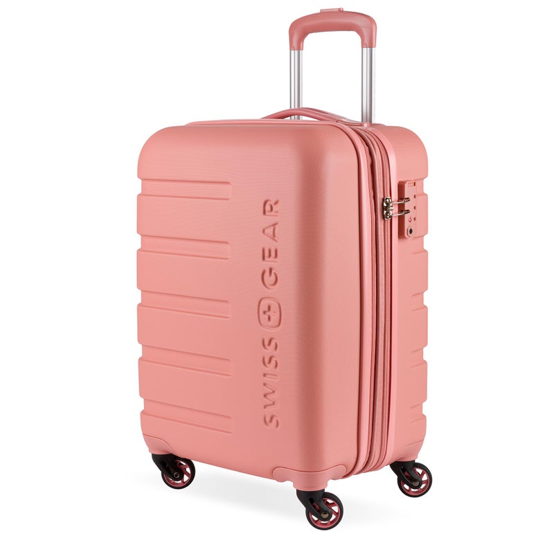 SwissGear 7366 Signature Hardside Expandable Luggage with Spinner Wheels, TSA Lock, Cup-Holder, Coral Almond, Carry-On 19-Inch - Image 1