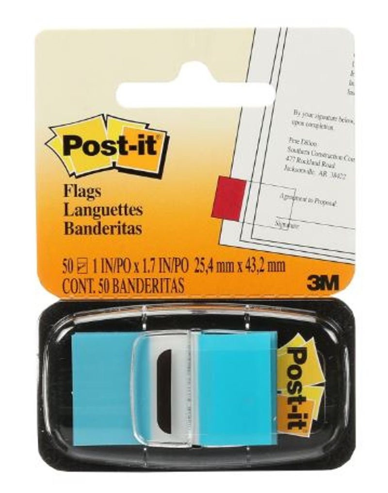 3M Post It - 680-21 Tape Flags L.Blue (50 Sheets)