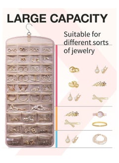 EVEREEN Organizer Storage Roll, Double-Sided Jewelry Holder with Metal Hooks, Hanging Jewelry Bag for Wall and Door  - Image 2
