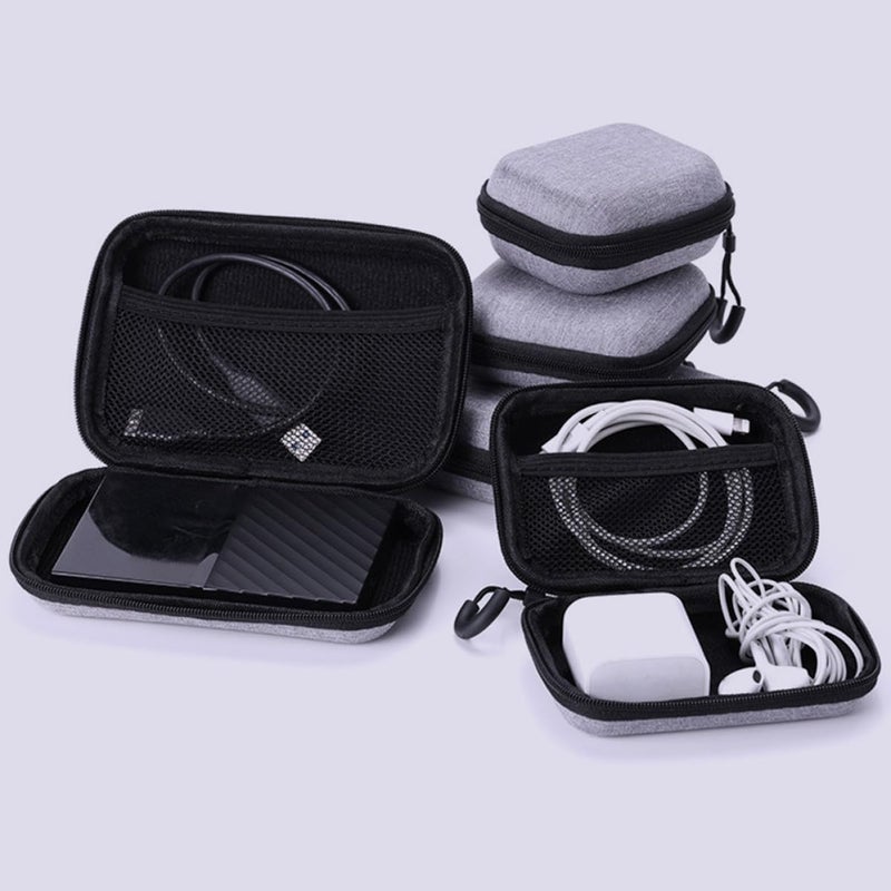 Toddmomy 2pcs Portable Microphone Storage Bags with Zipper Waterproof Eva Multifunctional Cable Organizer Cases for Outdoor Earphones and Chargers - Image 3