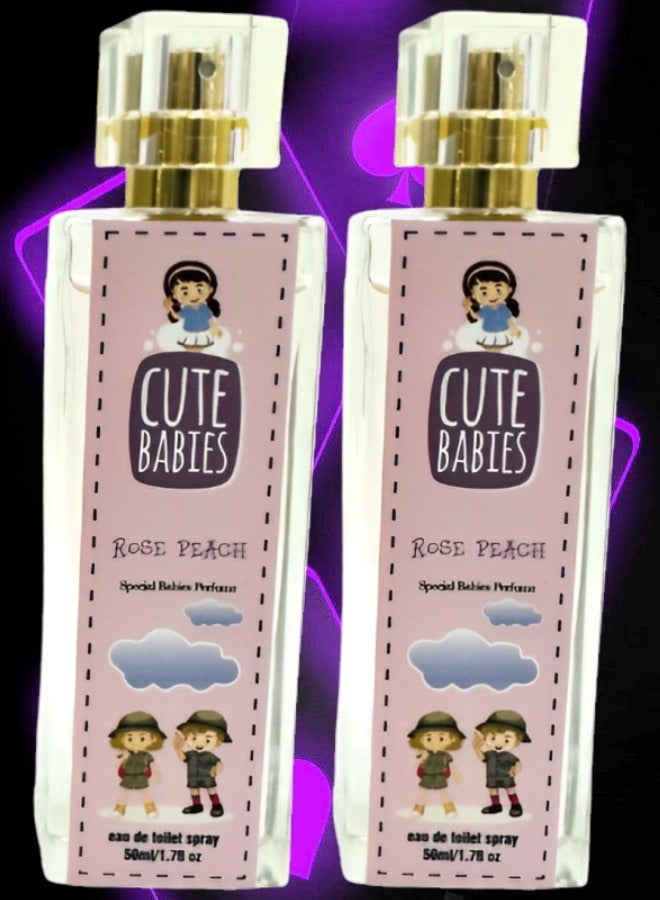 Cute 2 Pieces Babies Rose Peach Perfume 50ml EDT - Image 1