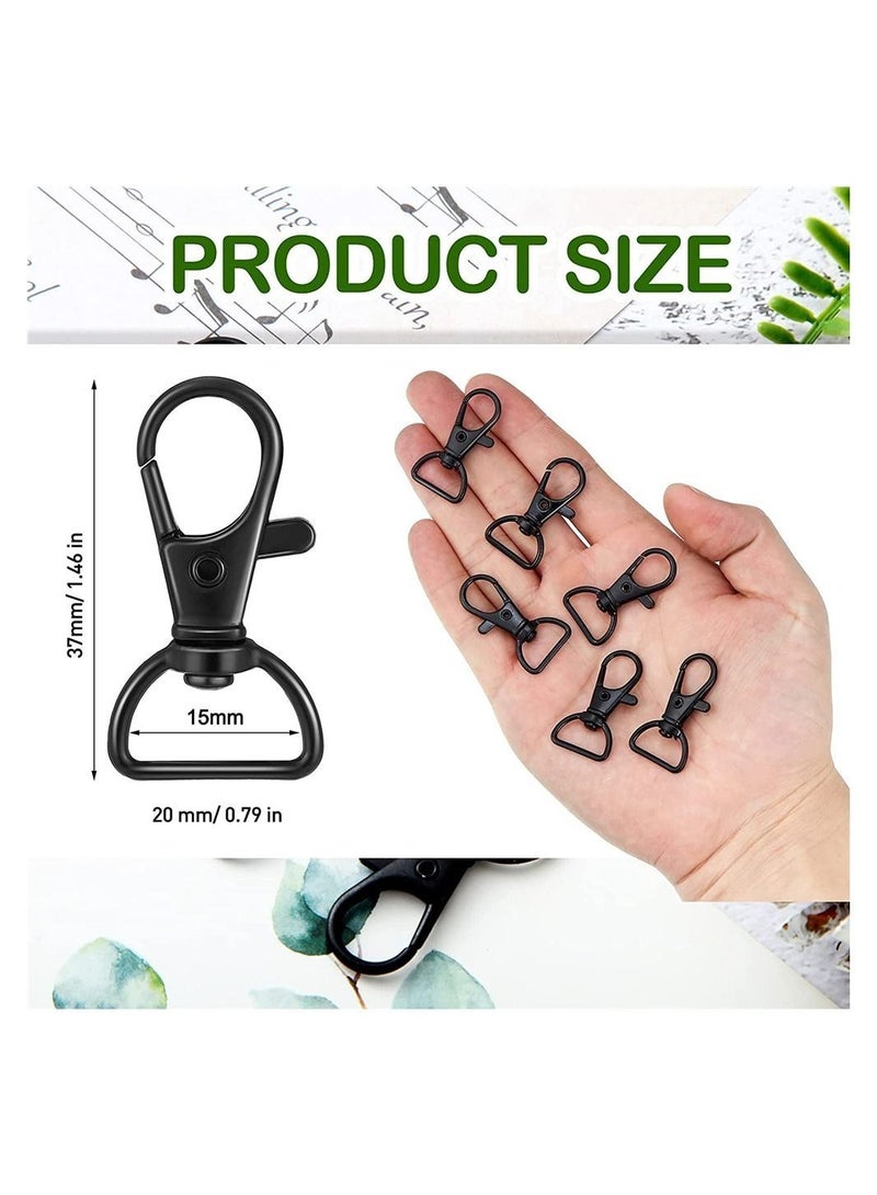 Swivel Snap Hooks 35 Pieces Swivel Clasps Lanyard Snap Hooks Keychain Clip Hook Lobster Claw Clasp Metal Hook Clasp with D Rings For Keychain Purse Hardware Sewing Craft Project - Image 2