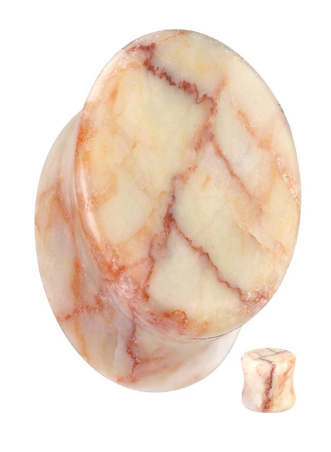 Pierced Owl Red Net Jasper Stone Double Flared Plugs, Sold as a Pair (10mm (00GA)) - Image 2
