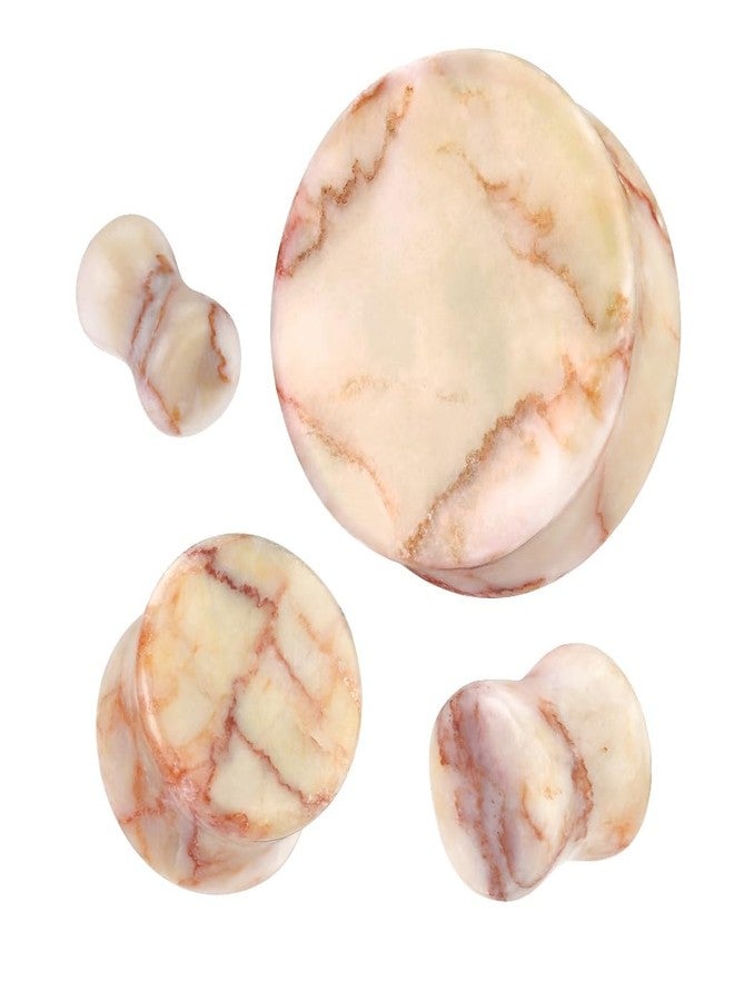 Pierced Owl Red Net Jasper Stone Double Flared Plugs, Sold as a Pair (10mm (00GA)) - Image 4