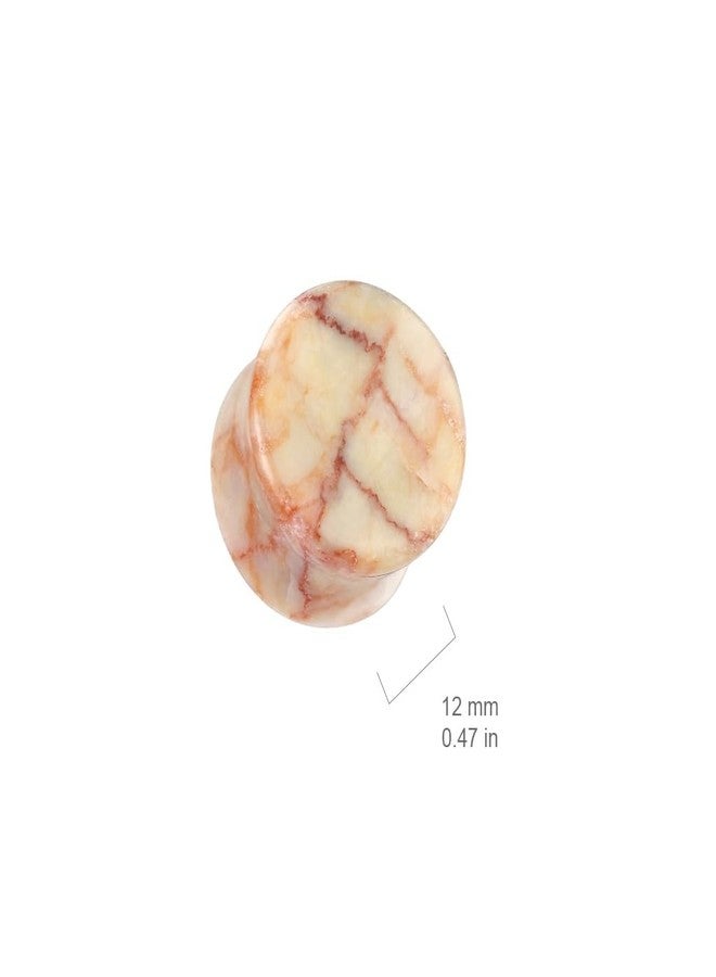 Pierced Owl Red Net Jasper Stone Double Flared Plugs, Sold as a Pair (10mm (00GA)) - Image 3