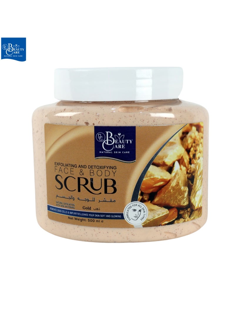 GC Beauty Care GC Beauty Care Exfoliating & Detoxifying Face & Body Scrub – Gold (500ml) For All Skin Types – Natural Exfoliation & Skin Whitening  - Image 1