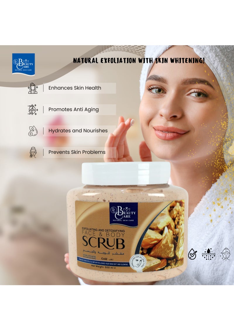 GC Beauty Care GC Beauty Care Exfoliating & Detoxifying Face & Body Scrub – Gold (500ml) For All Skin Types – Natural Exfoliation & Skin Whitening  - Image 5