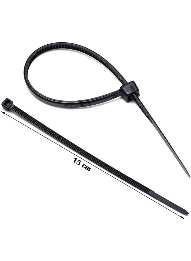Cable Ties, 100Pcs Self Locking Ties Heavy Duty Nylon Zip 15Cm(4.5Inch), Black  - Image 2