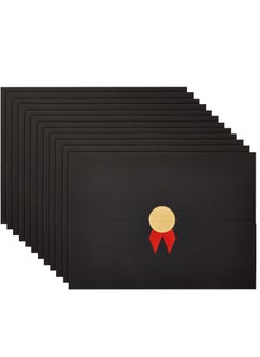 Y&D 12 Pack Black Tri Fold Certificate Holders for 8.5 11 In Letter Size Documents Graduation Awards Folder, Diploma Cover 13 x 9  - Image 1