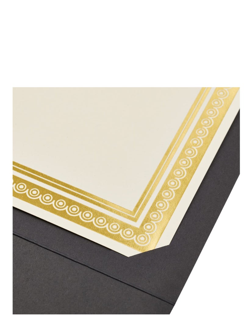 Y&D - 12 Pack Black Tri Fold Certificate Holders for 8.5 11 In Letter Size Documents Graduation Awards Folder, Diploma Cover 13 x 9 - Image 1