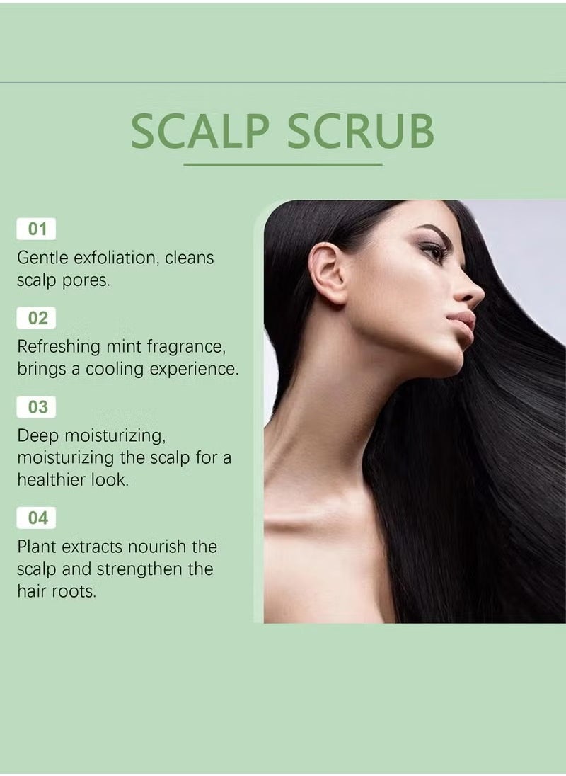 HOEGOA - Rosemary Scalp Scrub with Scalp Scrubber Set, Contains Rosemary, Peppermint Oil, and Petrel Ingredients Scalp Exfoliator Scrub, Scalp Cleanser for Relieve Scalp Itching, Exfoliate and Care for Scalp and Hair - Image 1